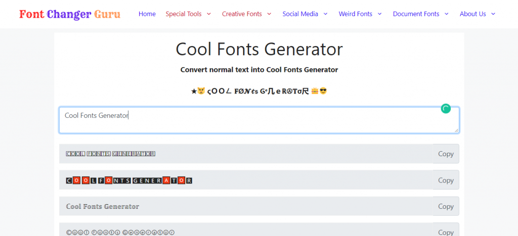 Cool Fonts Generator