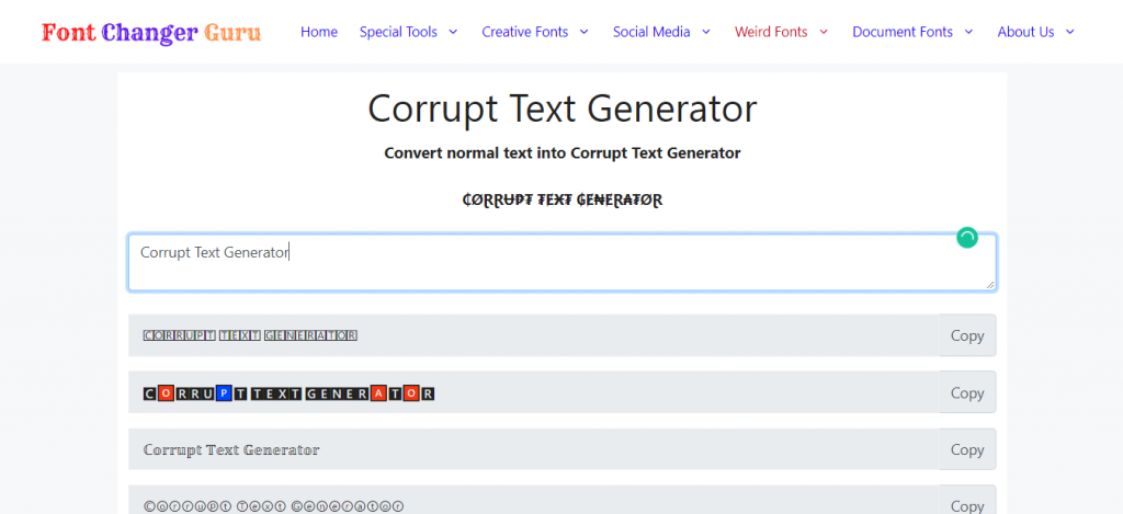 Corrupt Text Generator
