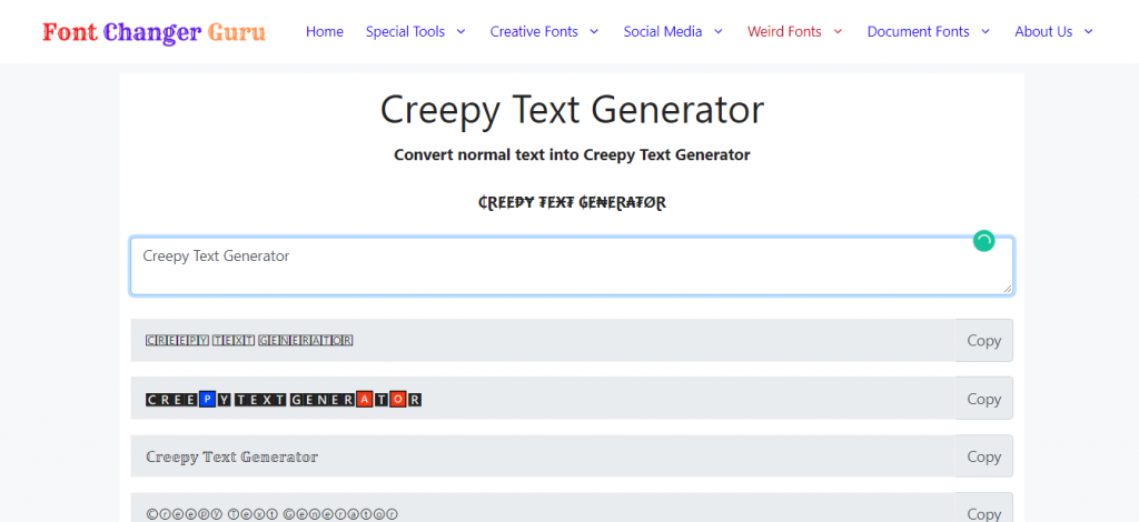 Creepy Text Generator