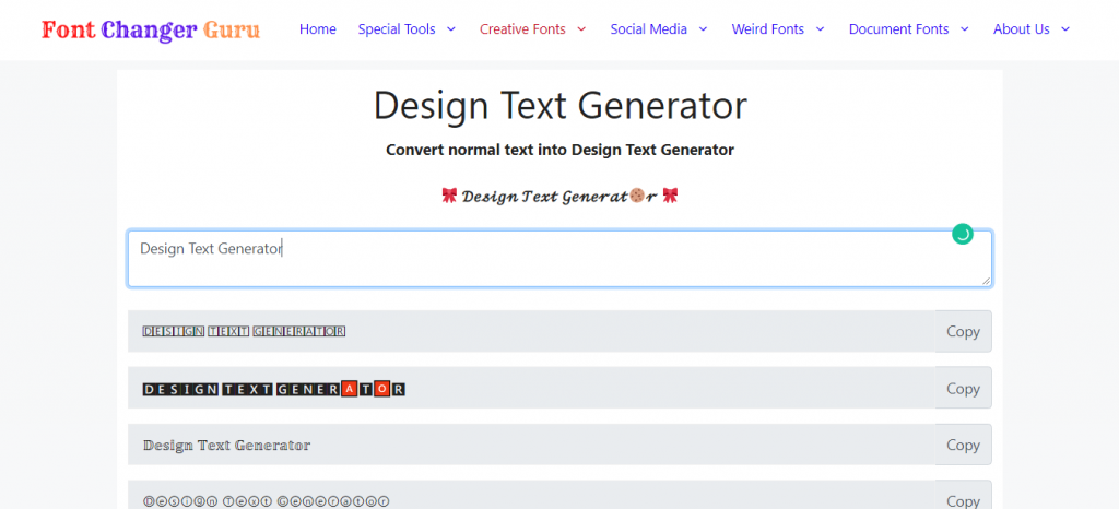 Design Text Generator