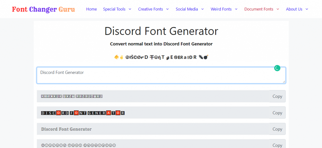 Discord Font Generator