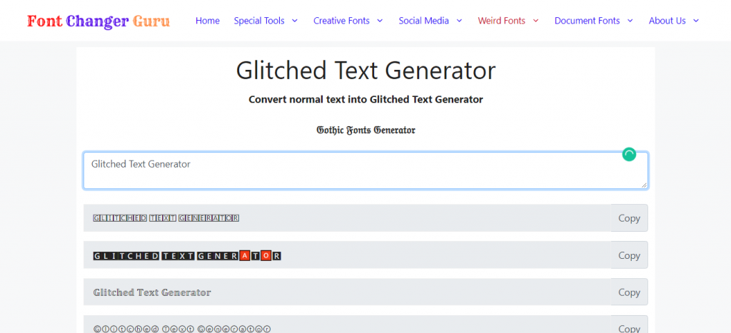 Glitched Text Generator