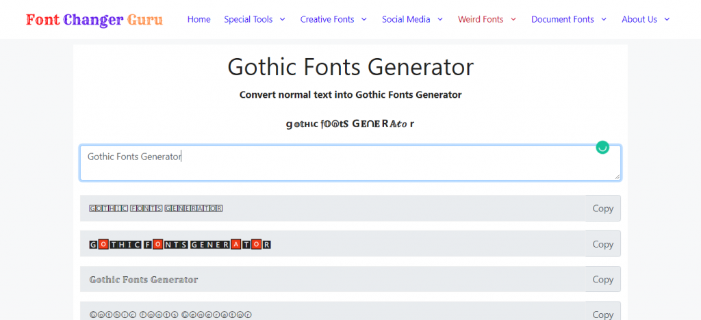 Gothic Fonts Generator