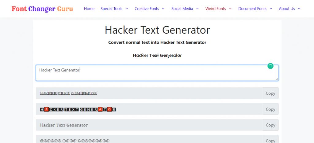 Hacker Text Generator