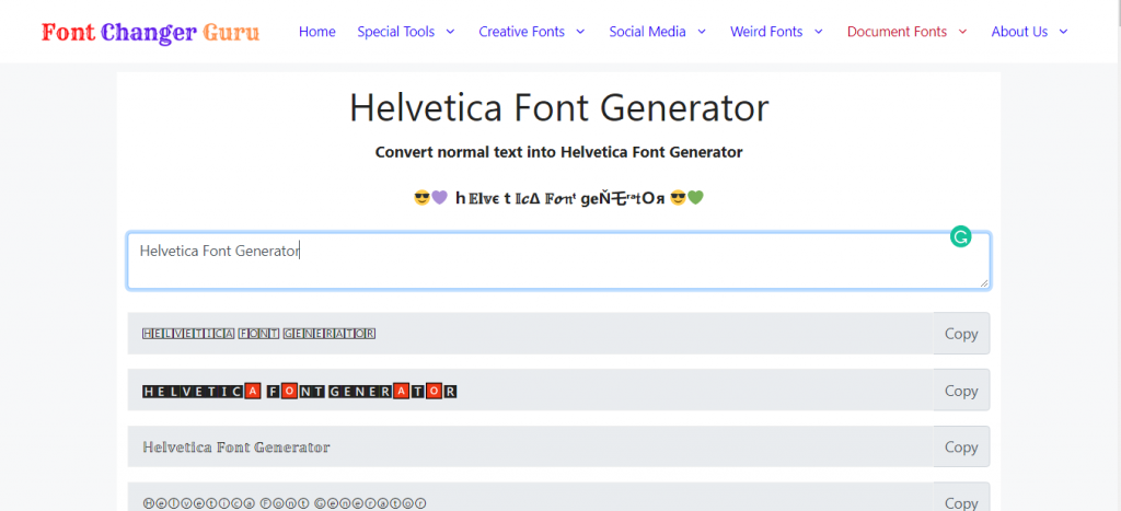 Helvetica Font Generator