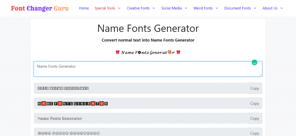 Name Fonts Generator