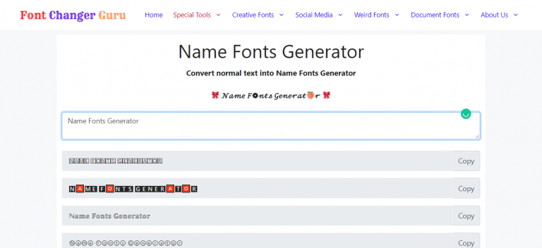 Name Fonts Generator 𝒸𝕆ק𝕐 ค𝔫đ 𝐩ค𝐒Ť𝓔 | Fancy Name Writer