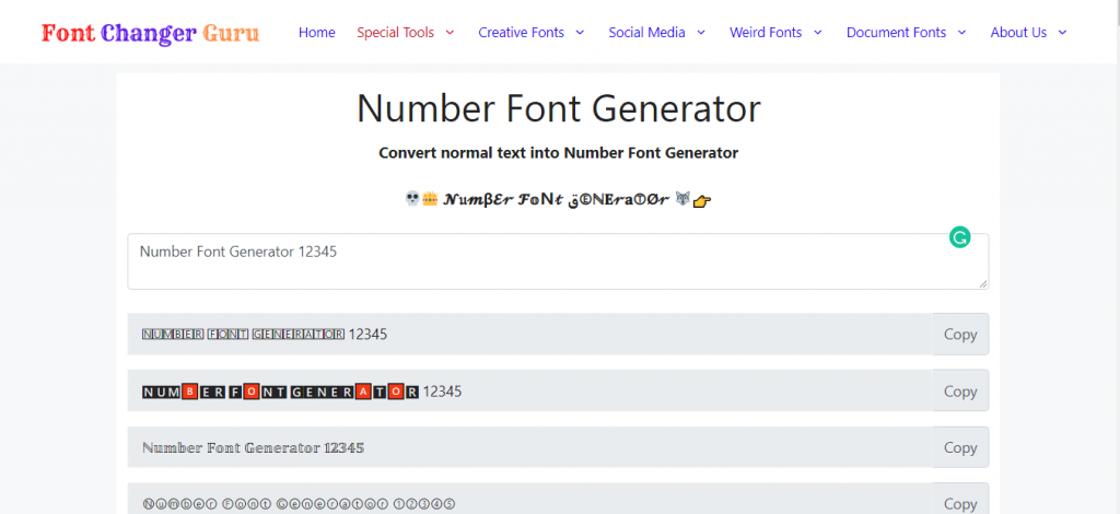 Number Font Generator