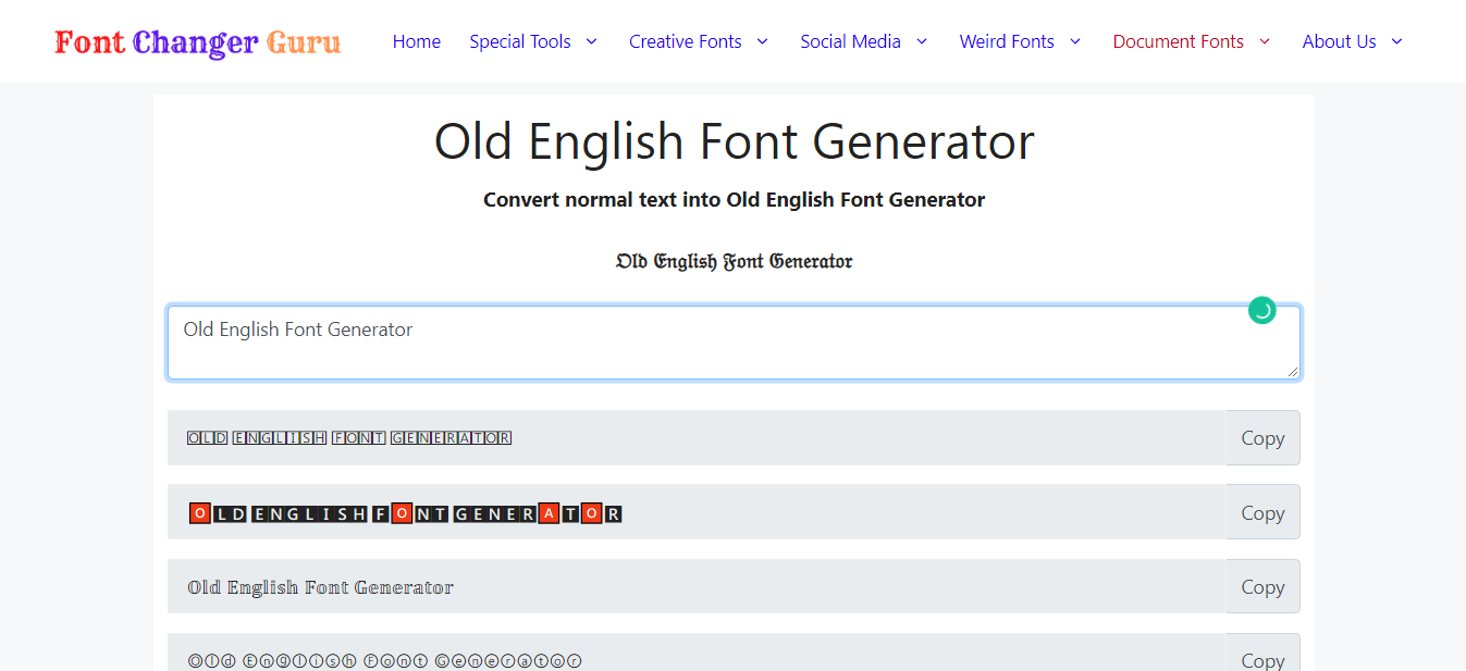 old english script font generator