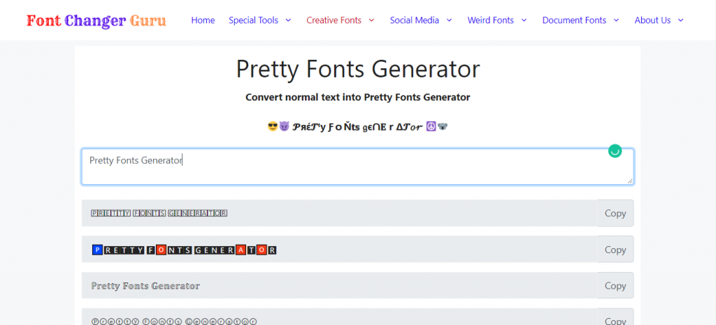 Pretty Fonts Generator