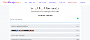 Script Font Generator c๏ρ𝐲 aⓃ𝔡 𝓹a𝓼𝕥έ | Write in Script Font