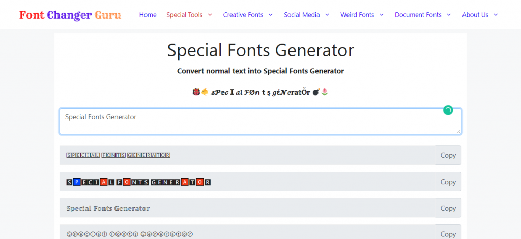 Special Fonts Generator