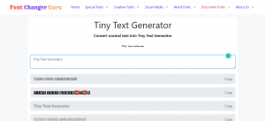 Tiny Text Generator ᶜᵒᵖʸ ᵃⁿᵈ ᴾᵃˢᵗᵉ | ₜᵢₙy ₗₑₜₜₑᵣₛ ᵍᵉⁿᵉʳᵃᵗᵒʳ