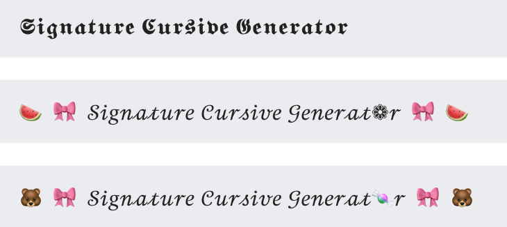 Signature Cursive Generator